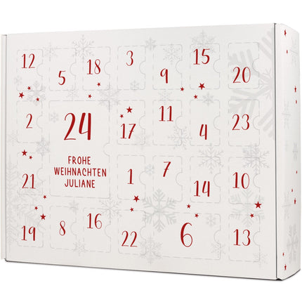 SEO. Personalisierter DIY Adventskalender mit Nummern Design zum selbst Befüllen - Rot Linkreich
