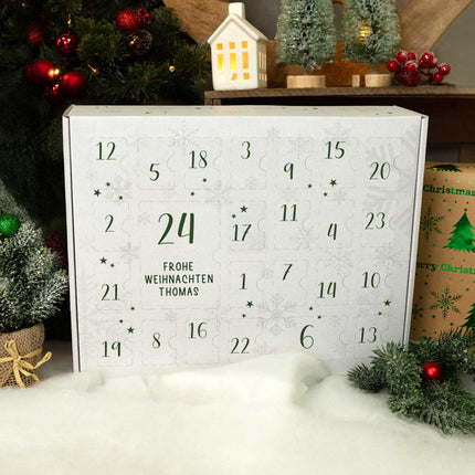 SEO. Personalisierter DIY Adventskalender mit Nummern Design zum selbst Befüllen - Grün Linkreich