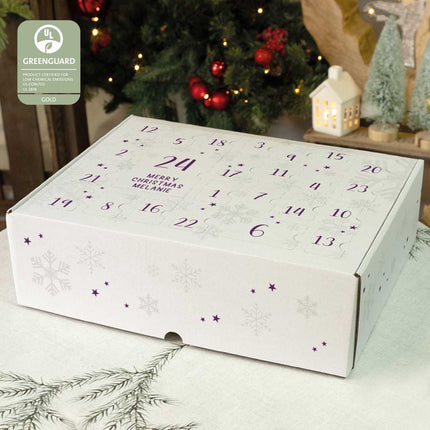 SEO. Personalisierter DIY Adventskalender mit Nummern Design zum selbst Befüllen - Lila Linkreich