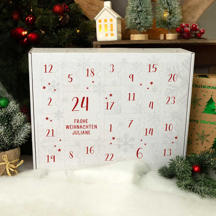 SEO. Personalisierter DIY Adventskalender mit Nummern Design zum selbst Befüllen - Rot Linkreich