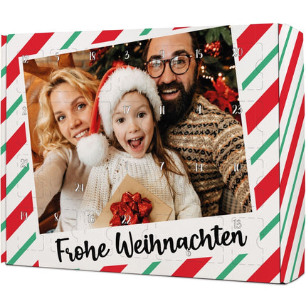 SEO. Personalisierter DIY Adventskalender mit Retro Foto Design zum selbst Befüllen - Rot Linkreich