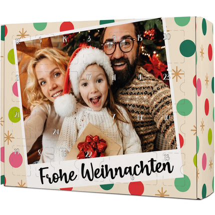SEO. Personalisierter DIY Adventskalender mit Retro Foto Design zum selbst Befüllen - Bunt Linkreich