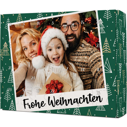 SEO. Personalisierter DIY Adventskalender mit Retro Foto Design zum selbst Befüllen - Grün Linkreich