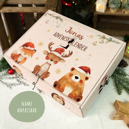 SEO. Personalisierter DIY Adventskalender mit Wintertrio Design zum selbst Befüllen - Linkreich