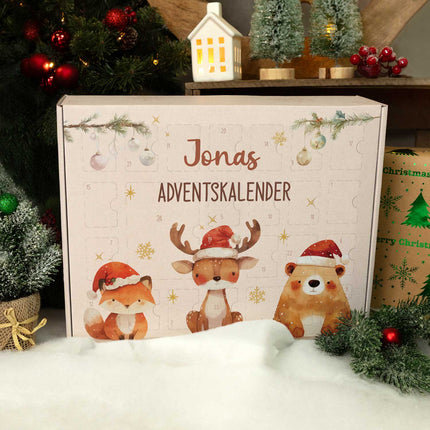 SEO. Personalisierter DIY Adventskalender mit Wintertrio Design zum selbst Befüllen - Linkreich