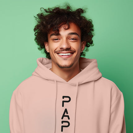 SEO. Personalisierter Hoodie für Herren - PAPA EST. Space - Mocca Linkreich