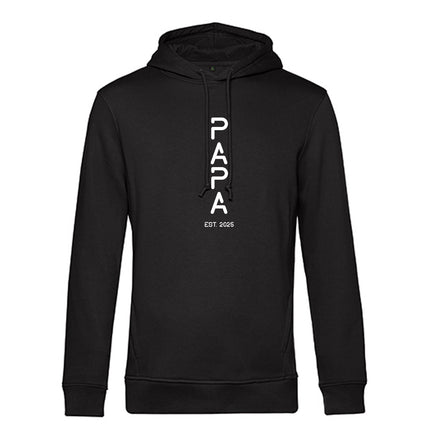 SEO. Personalisierter Hoodie für Herren - PAPA EST. Space - Schwarz Linkreich