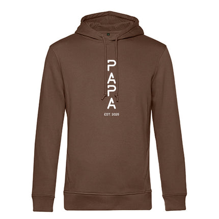 SEO. Personalisierter Hoodie für Herren - PAPA EST. Space - Mocca Linkreich