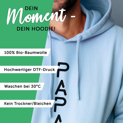SEO. Personalisierter Hoodie für Herren - PAPA EST. Space - Mocca Linkreich