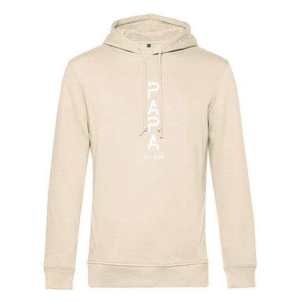 SEO. Personalisierter Hoodie für Herren - PAPA EST. Space - Beige Linkreich