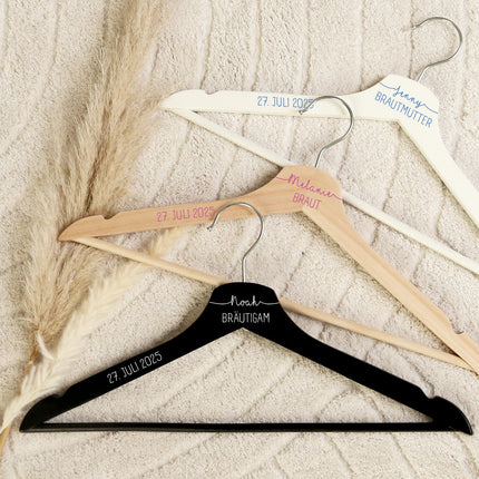 SEO. Personalisierter Kleiderbügel - Hochzeit Namen - Natur Linkreich