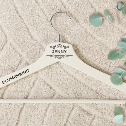 SEO. Personalisierter Kleiderbügel - Hochzeit Ranken - Weiß Linkreich