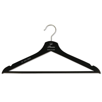 SEO. Personalisierter Kleiderbügel - Hochzeit Symbole - Schwarz Linkreich