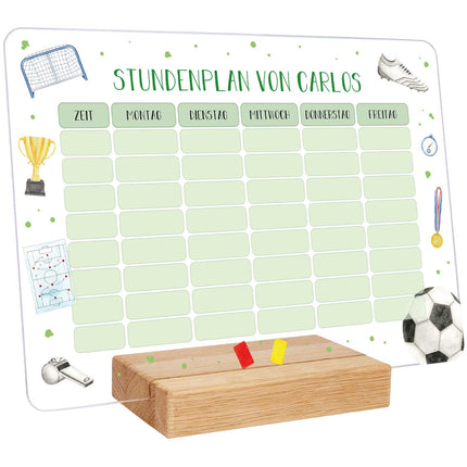 SEO. Personalisierter Stundenplan mit Namen in versch. Motiven - Fußball Linkreich