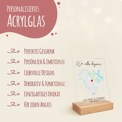 SEO. Personalisiertes Acrylglas mit dem Motiv "Wo alles begann" - Linkreich