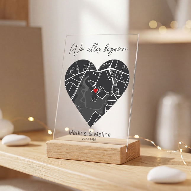 SEO. Personalisiertes Acrylglas mit dem Motiv "Wo alles begann" - Linkreich