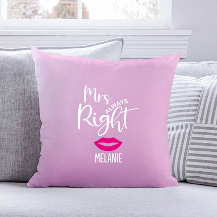 SEO. Personalisiertes Kissen mit Motiv - Mr. und Mrs. Right - Weiß Linkreich