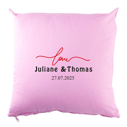 SEO. Personalisiertes Kissen mit Motiv - Simple Love - Rosa Linkreich
