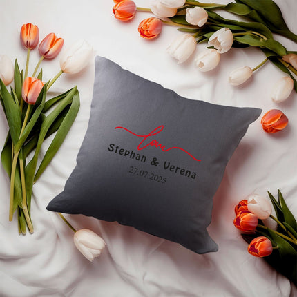SEO. Personalisiertes Kissen mit Motiv - Simple Love - Rosa Linkreich