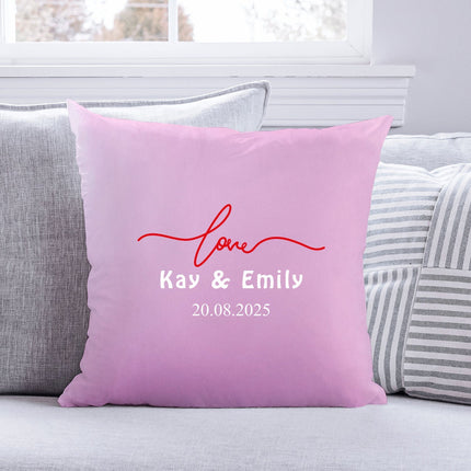 SEO. Personalisiertes Kissen mit Motiv - Simple Love - Rosa Linkreich