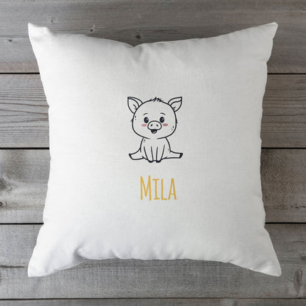 SEO. Personalisiertes Kissen mit Motiv - Tiere - Rosa Linkreich