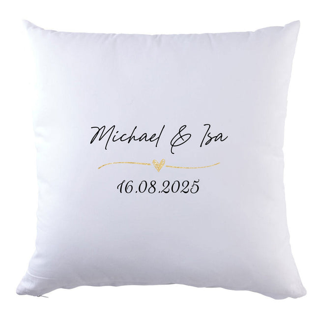 SEO. Personalisiertes Kissen mit Motiv - Wedding Love - Weiß Linkreich