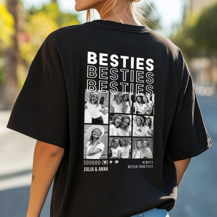 SEO. Personalisiertes Oversized T-Shirt - Besties - Schwarz Linkreich