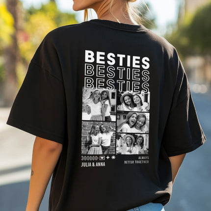 SEO. Personalisiertes Oversized T-Shirt - Besties - Weiss Linkreich