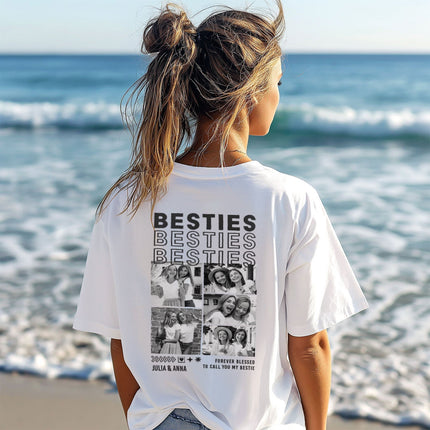 SEO. Personalisiertes Oversized T-Shirt - Besties - Weiss Linkreich