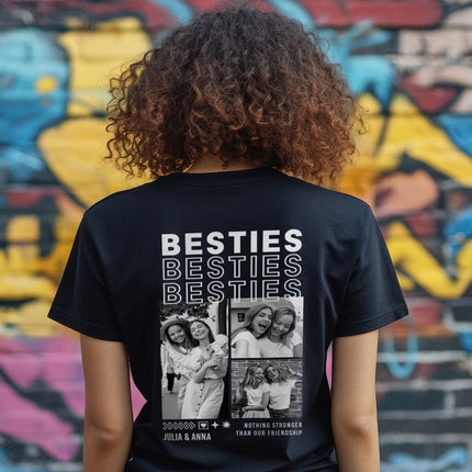 SEO. Personalisiertes Oversized T-Shirt - Besties - Weiss Linkreich