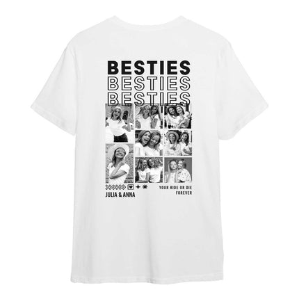 SEO. Personalisiertes Oversized T-Shirt - Besties - Weiss Linkreich