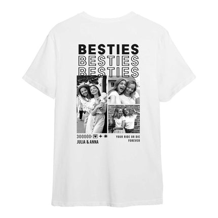 SEO. Personalisiertes Oversized T-Shirt - Besties - Weiss Linkreich