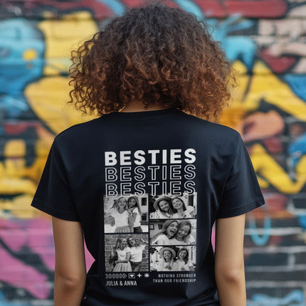 SEO. Personalisiertes Oversized T-Shirt - Besties - Weiss Linkreich