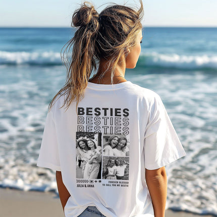 SEO. Personalisiertes Oversized T-Shirt - Besties - Weiss Linkreich