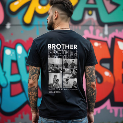 SEO. Personalisiertes Oversized T-Shirt - Brother - Weiss Linkreich