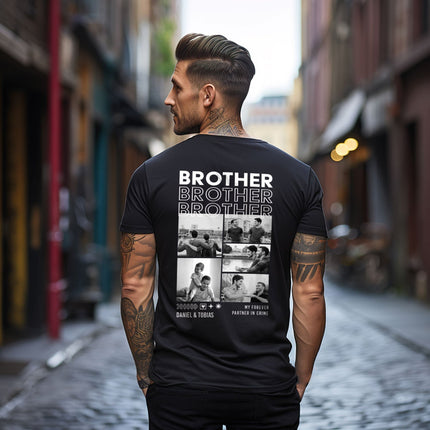 SEO. Personalisiertes Oversized T-Shirt - Brother - Weiss Linkreich