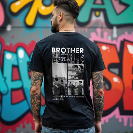 SEO. Personalisiertes Oversized T-Shirt - Brother - Weiss Linkreich