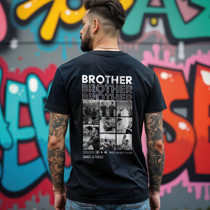 SEO. Personalisiertes Oversized T-Shirt - Brother - Schwarz Linkreich