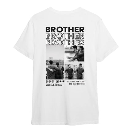 SEO. Personalisiertes Oversized T-Shirt - Brother - Weiss Linkreich