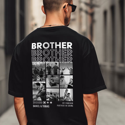 SEO. Personalisiertes Oversized T-Shirt - Brother - Schwarz Linkreich