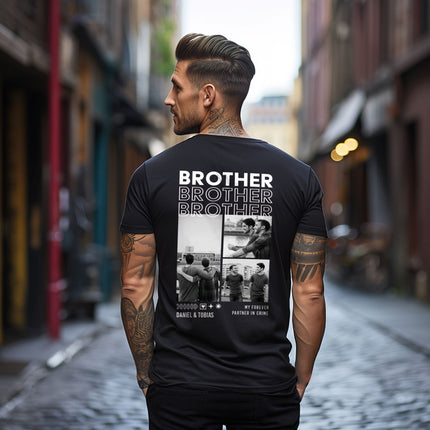 SEO. Personalisiertes Oversized T-Shirt - Brother - Weiss Linkreich