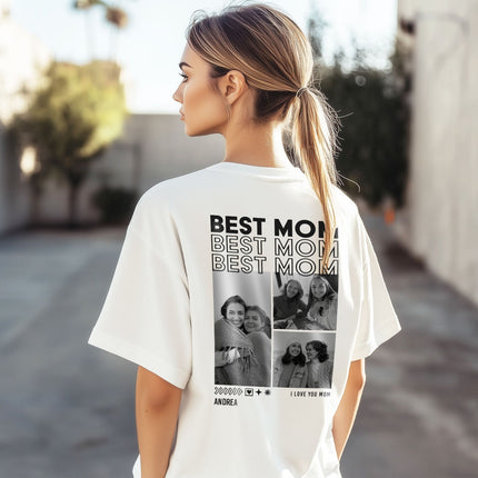 SEO. Personalisiertes Oversized T-Shirt - Mom - Weiss Linkreich
