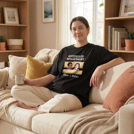 SEO. Personalisiertes Oversized T-Shirt - Offizielles Schlafshirt - Weiss Linkreich