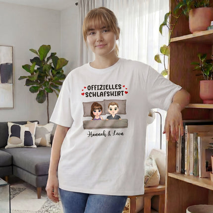SEO. Personalisiertes Oversized T-Shirt - Offizielles Schlafshirt - Weiss Linkreich