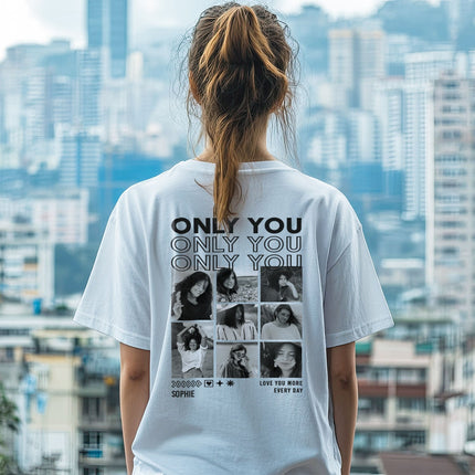 SEO. Personalisiertes Oversized T-Shirt - Only You - Weiss Linkreich
