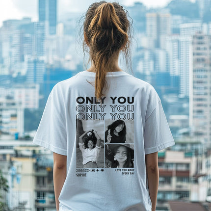 SEO. Personalisiertes Oversized T-Shirt - Only You - Weiss Linkreich