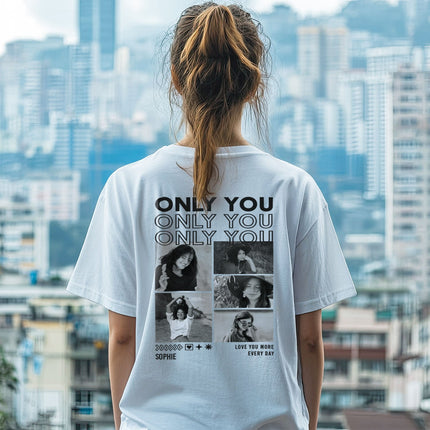 SEO. Personalisiertes Oversized T-Shirt - Only You - Weiss Linkreich