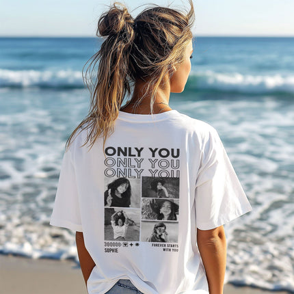 SEO. Personalisiertes Oversized T-Shirt - Only You - Weiss Linkreich