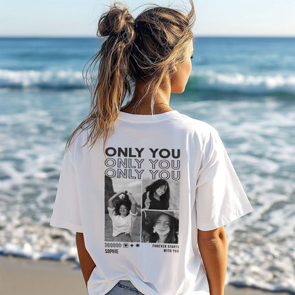 SEO. Personalisiertes Oversized T-Shirt - Only You - Weiss Linkreich