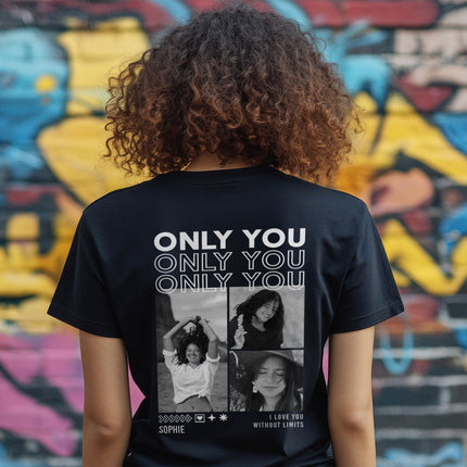 SEO. Personalisiertes Oversized T-Shirt - Only You - Weiss Linkreich